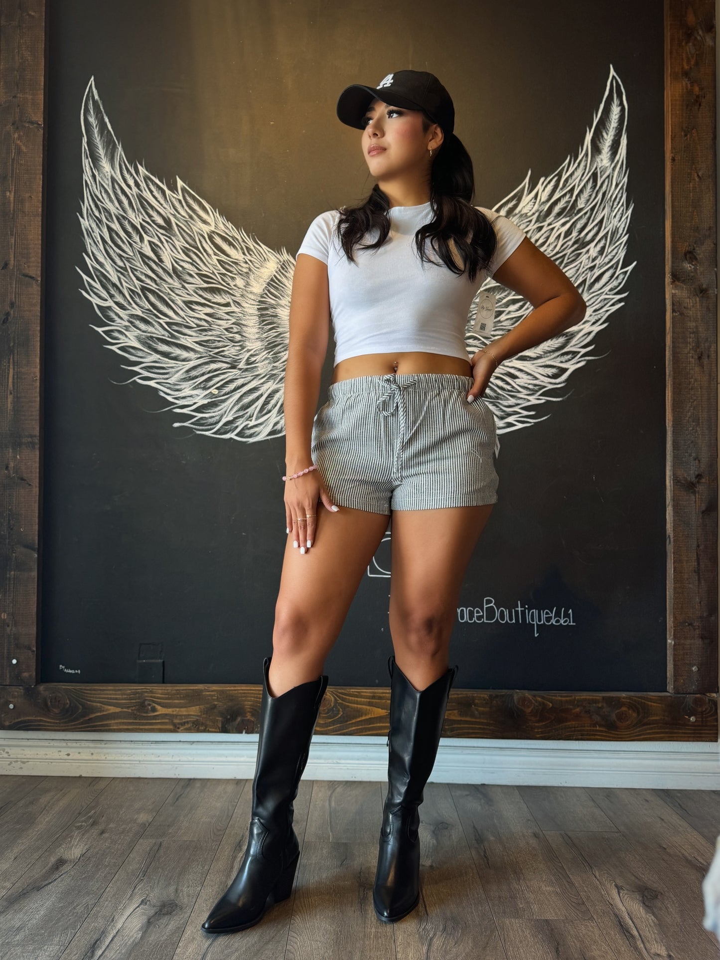 Zaliyah Stripped Linen Shorts