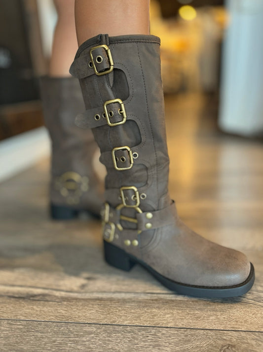 Ivanka Buckle Moto Boot