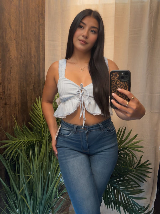 Scarlette Ruffle Open Tie Top