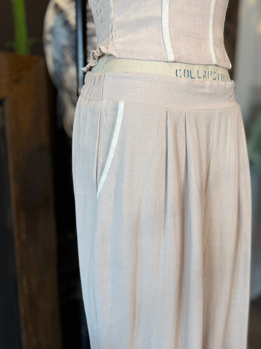 Nancy Linen Contrast Pants