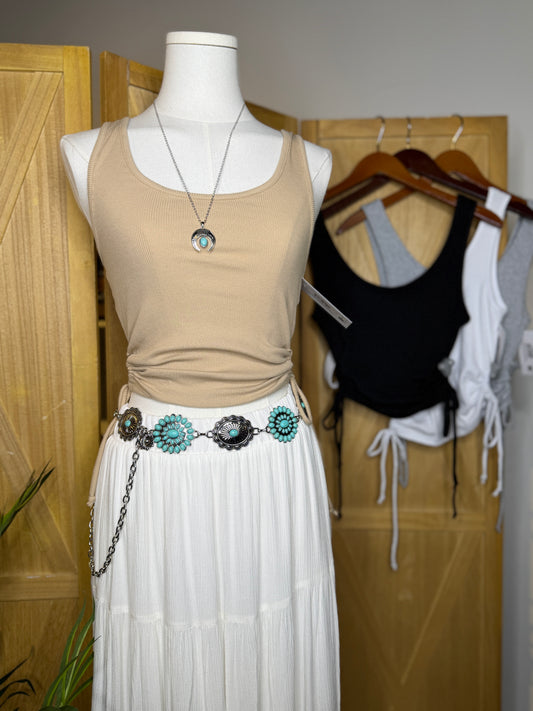 Oval Flower Stone Belt