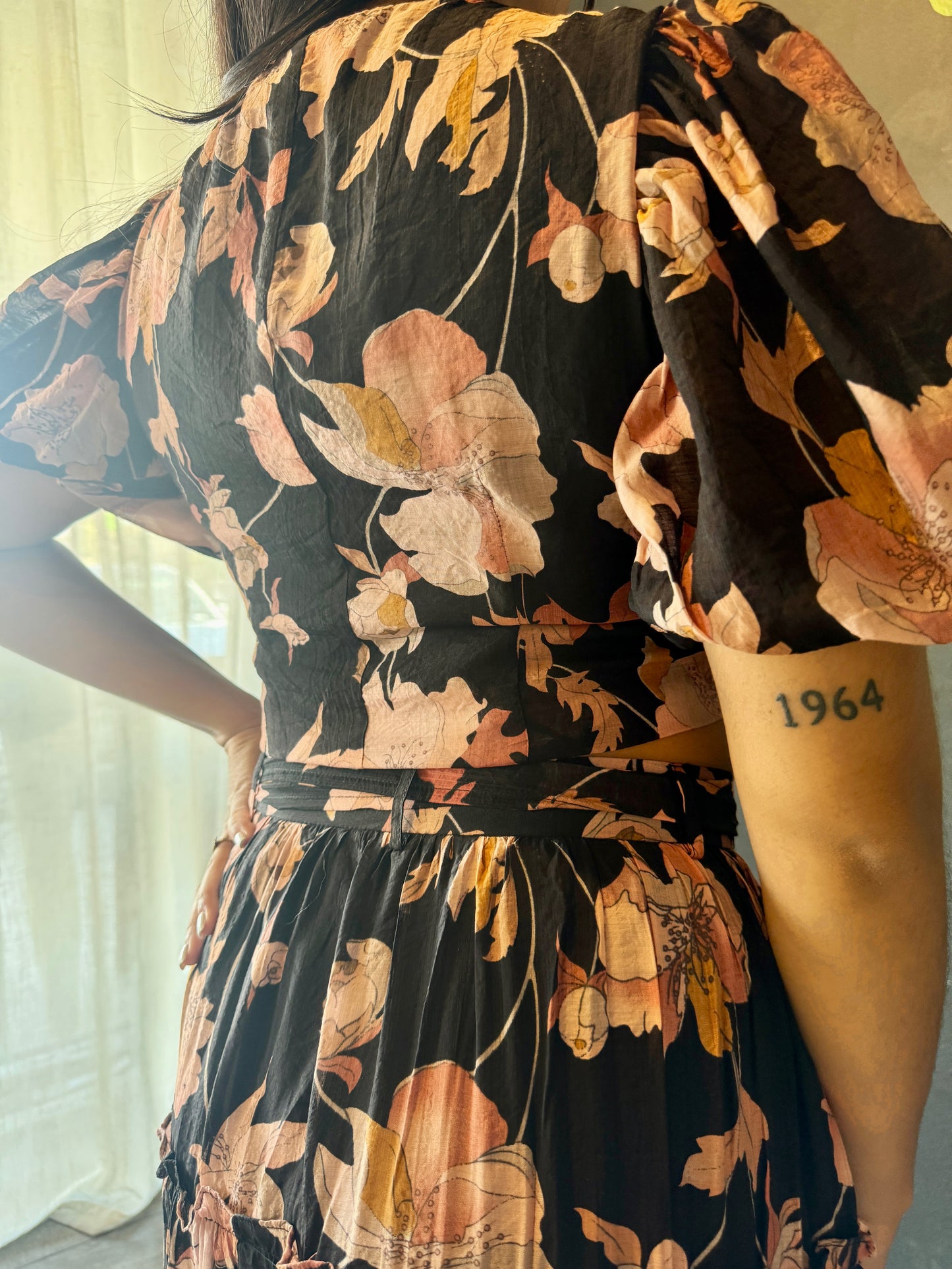 Juna Floral Front Twist Top