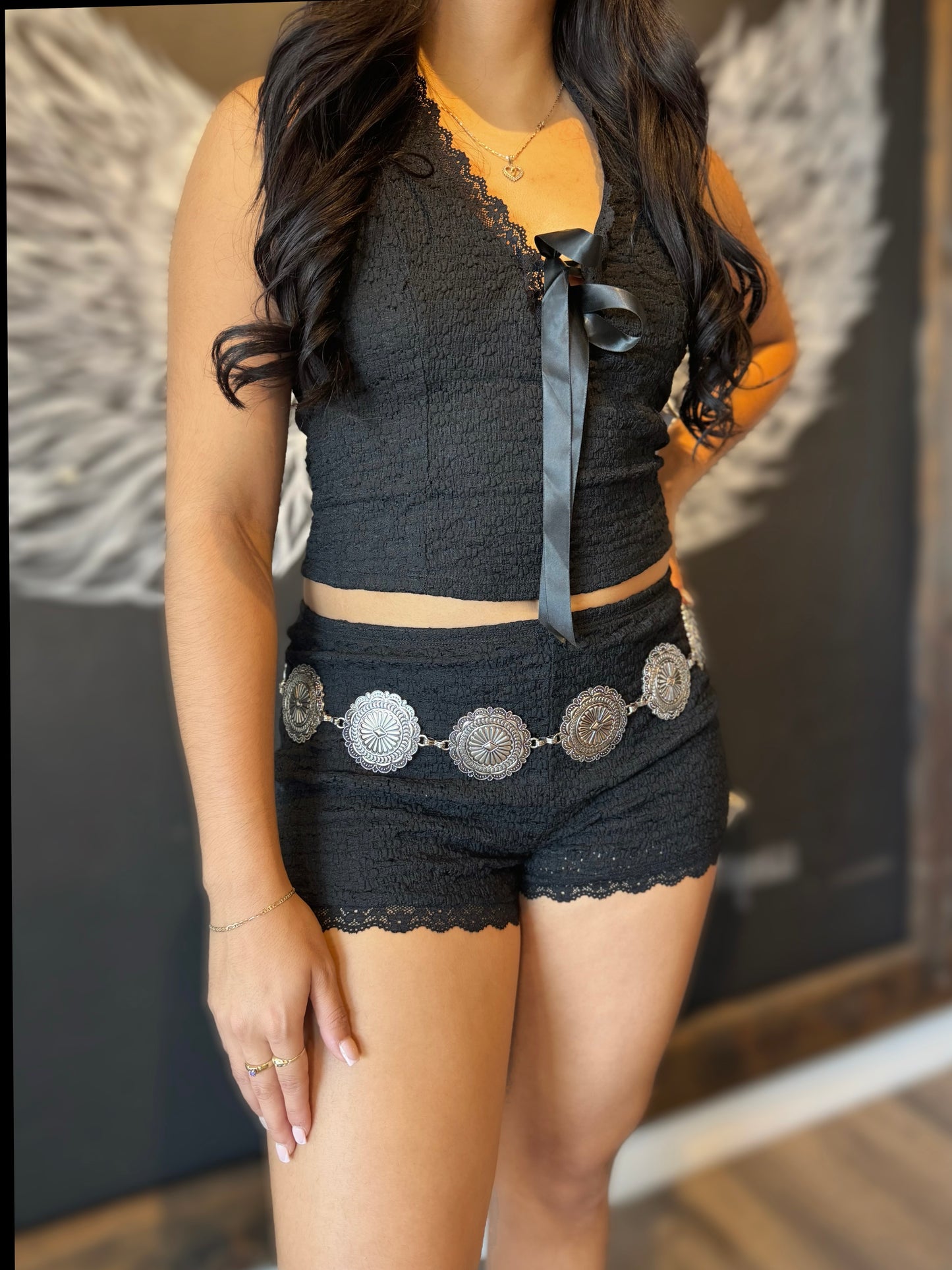 Annalise Lace Top & Bottoms Set