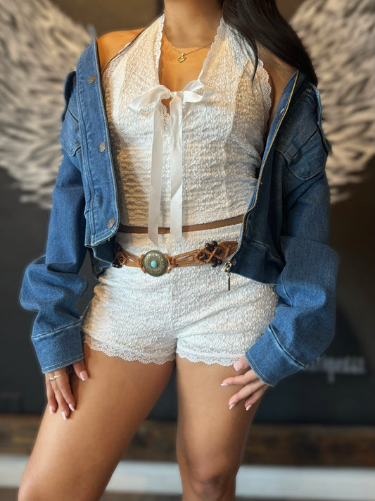 Annalise Lace Top & Bottoms Set