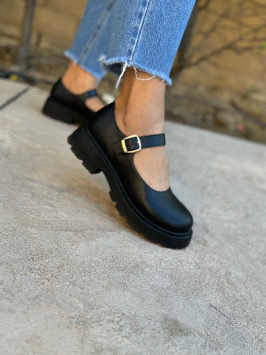 Kingsley Mary Jane Low Platform Heel