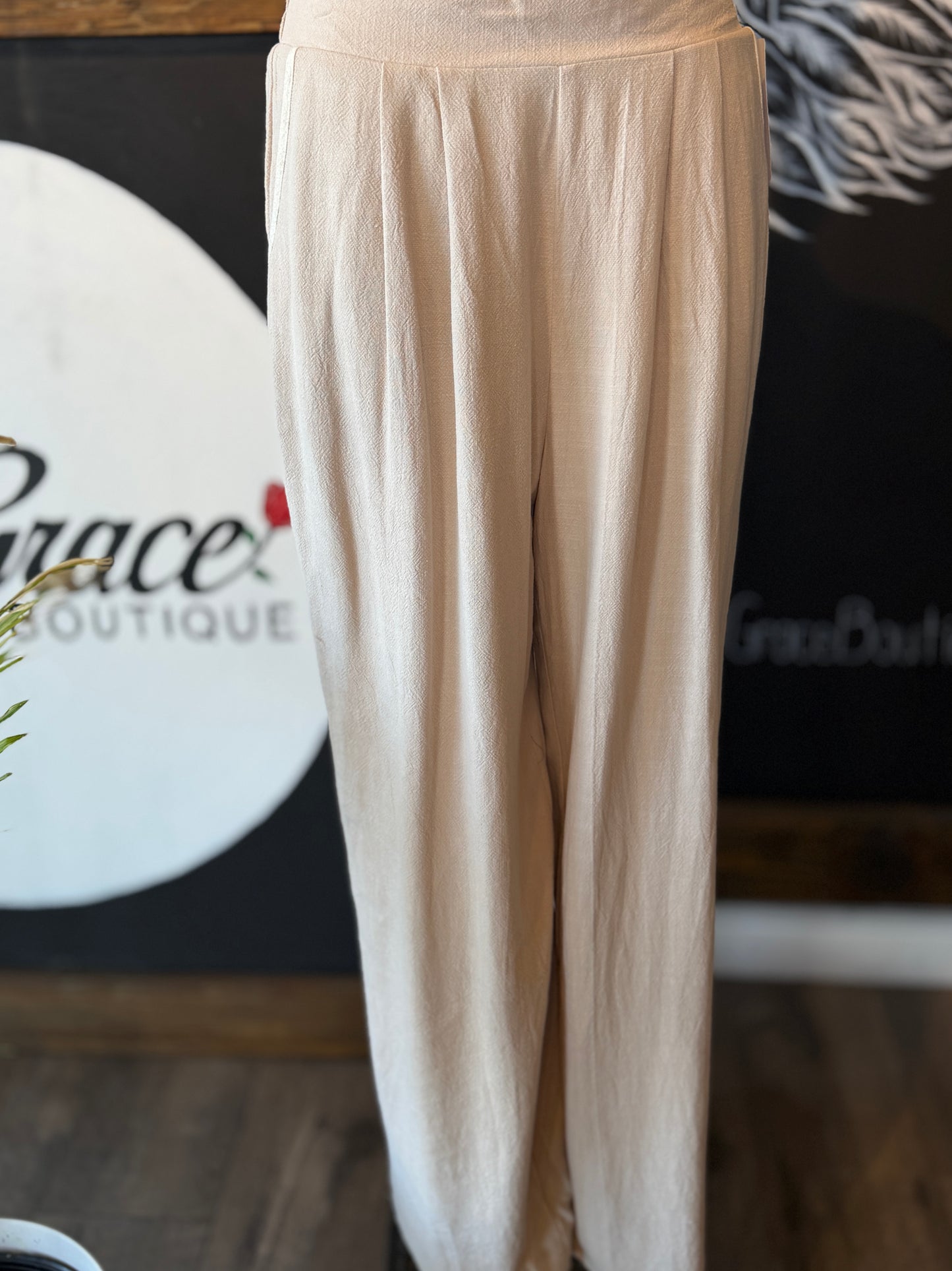 Nancy Linen Contrast Pants