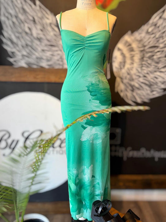 Sierra Mesh Print Strap Dress