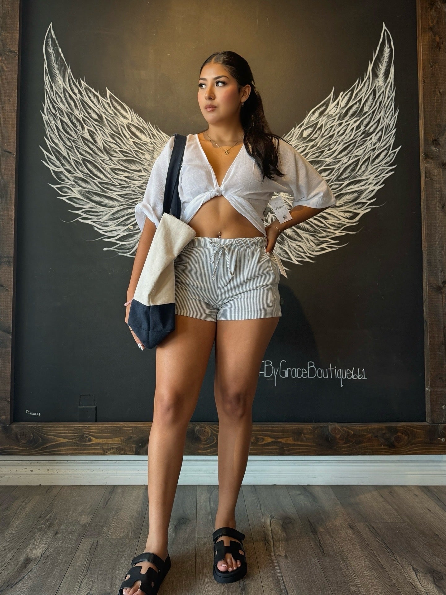 Zaliyah Stripped Linen Shorts