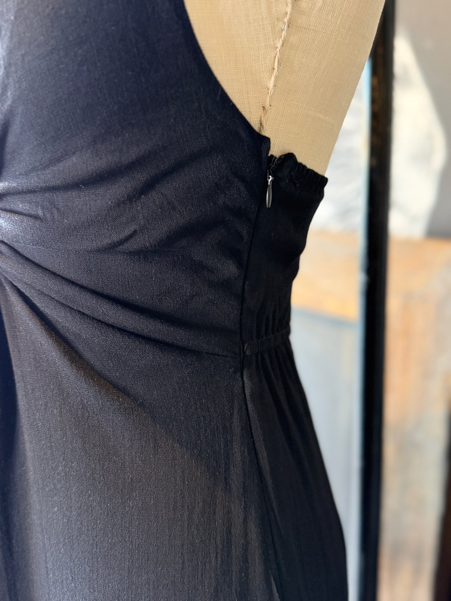 Anessa Linen Buckle Midi Dress