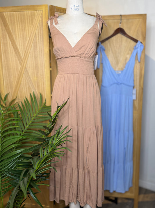 Rina V-Neck Side Slit Maxi Dress