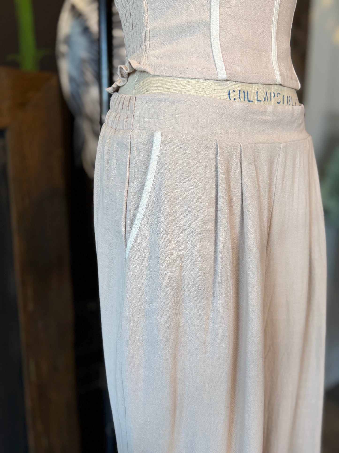 Nancy Linen Contrast Pants