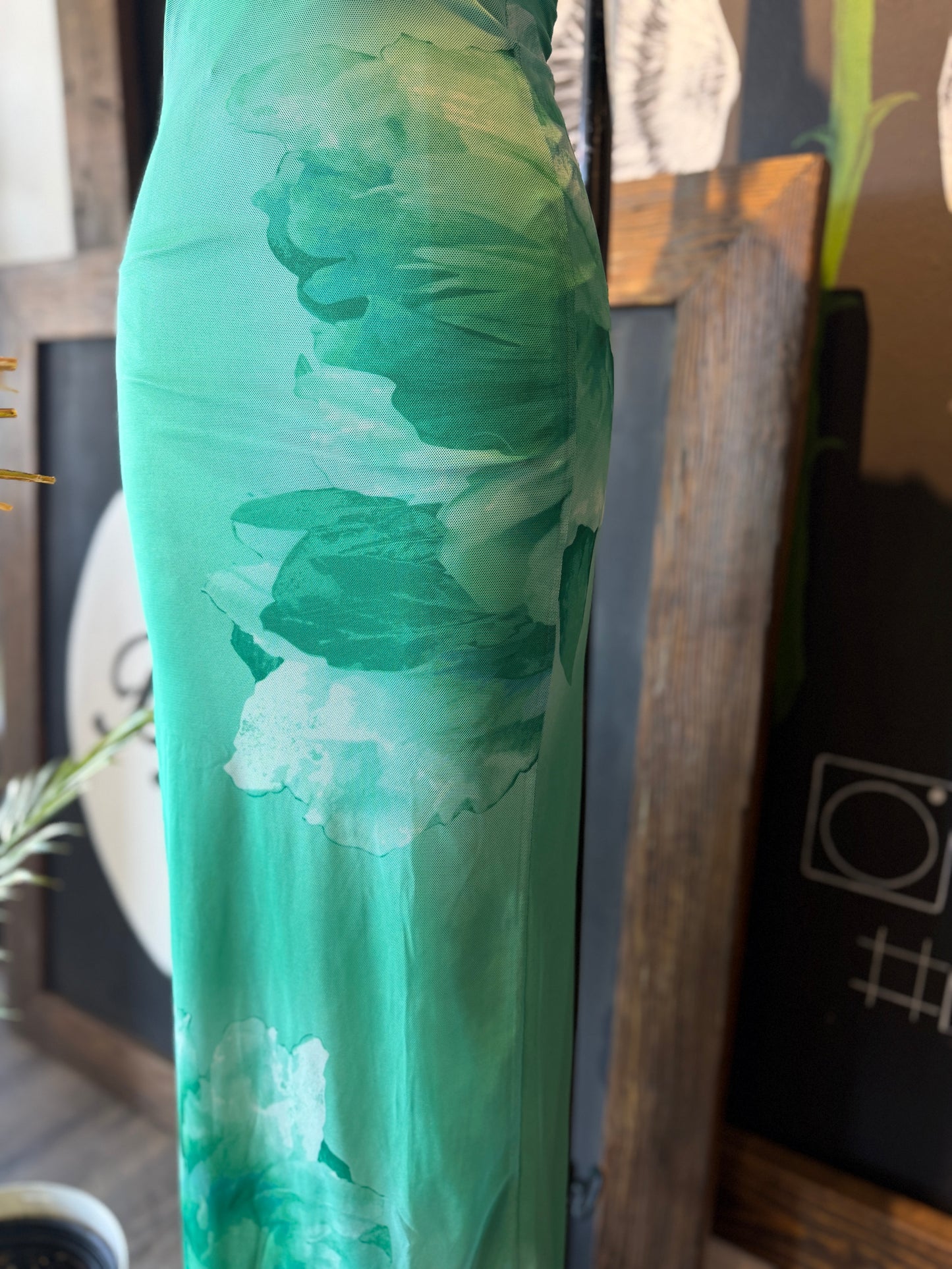 Sierra Mesh Print Strap Dress