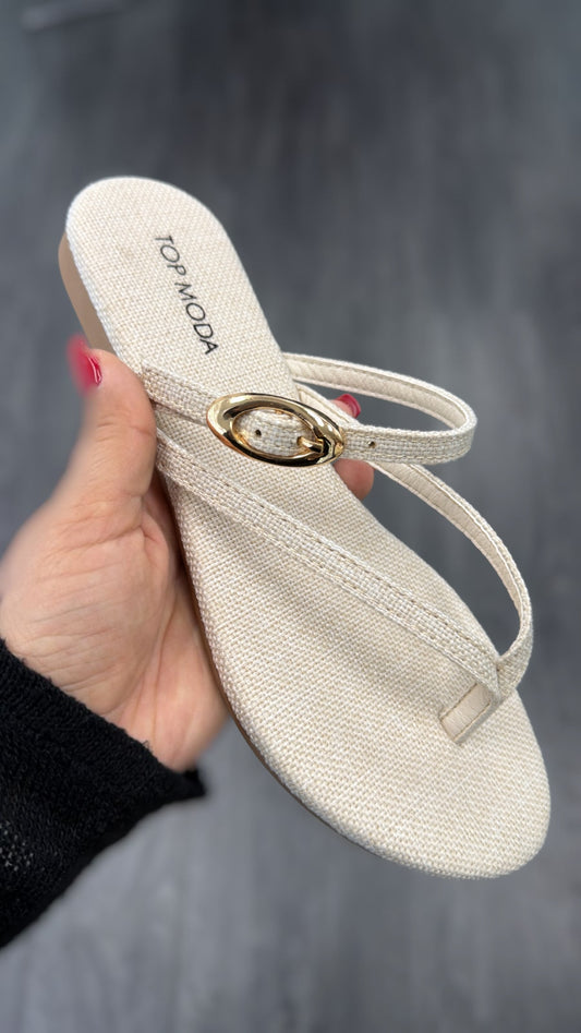 Kesha Golden Touch Sandal (Beige/Linen)