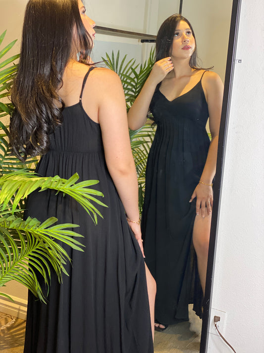 Stevie Low V-Neck Long Maxi Dress