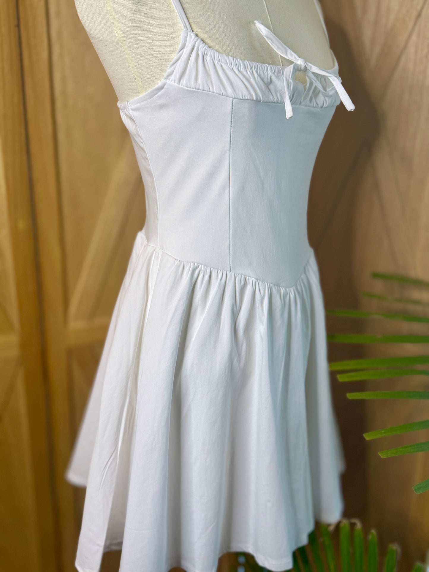 Daniela Ruched Front Mini Flare Dress