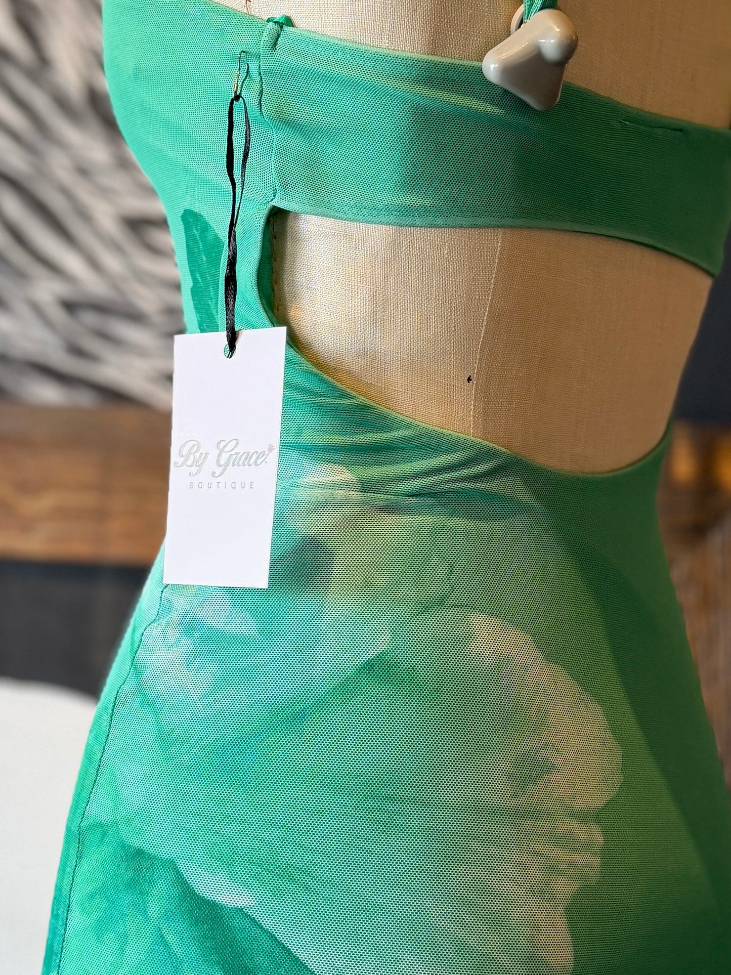 Sierra Mesh Print Strap Dress