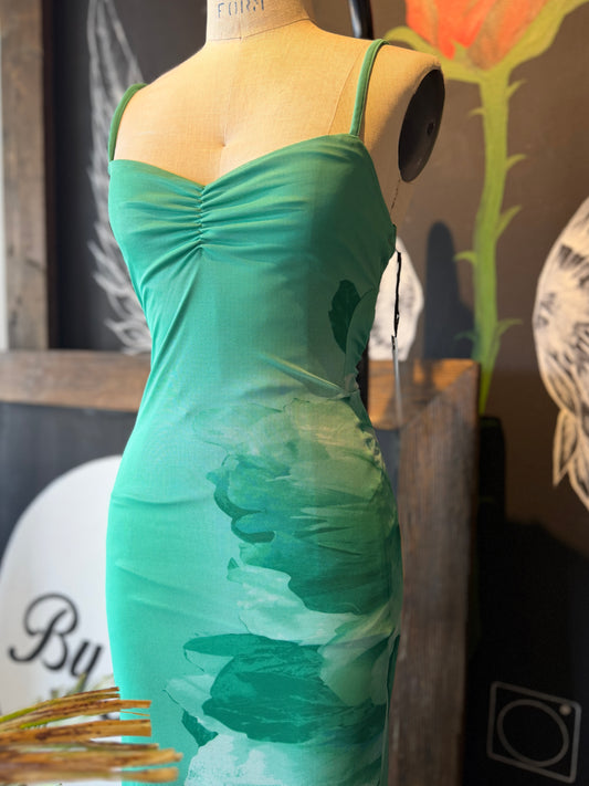 Sierra Mesh Print Strap Dress